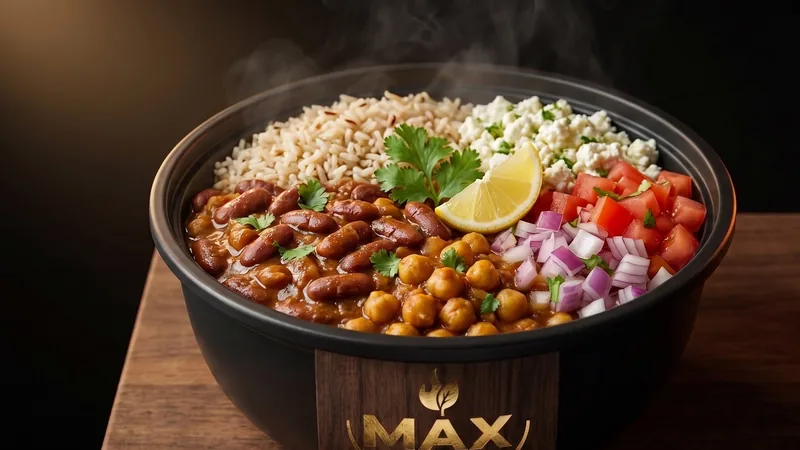 MAX Rajma Chana bowl: rajma and chickpea curry with rice